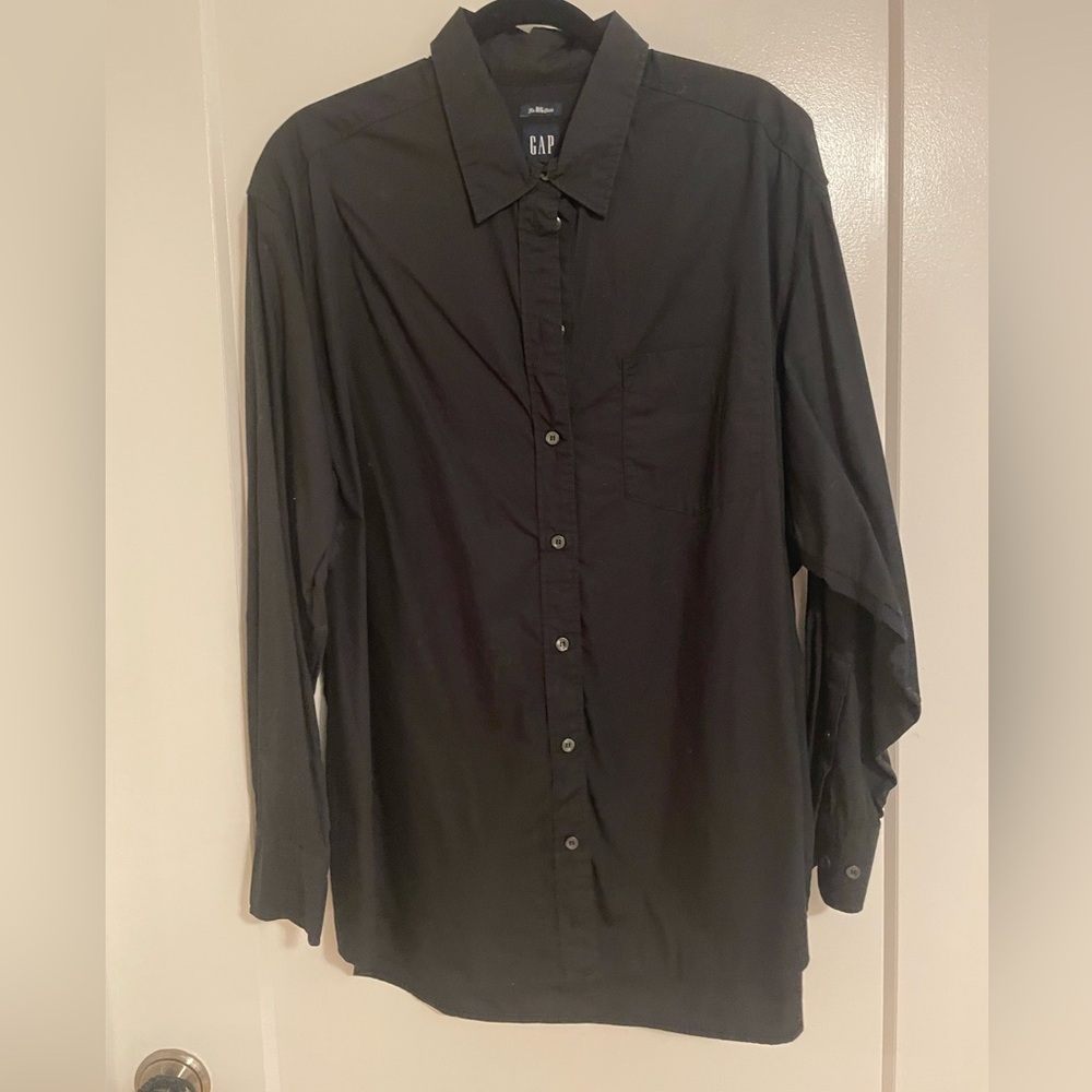 GAP The Big Shirt black button down sz L